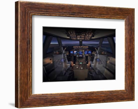 747-8 Flight Deck-null-Framed Art Print