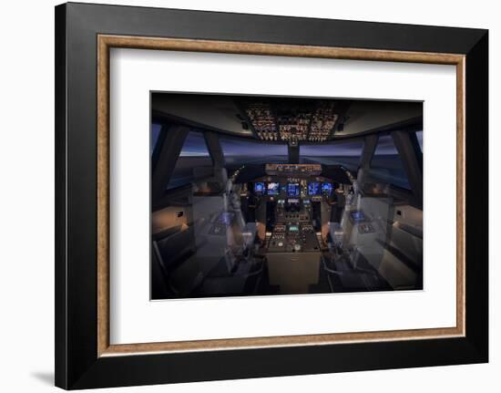 747-8 Flight Deck-null-Framed Art Print