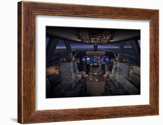 747-8 Flight Deck-null-Framed Art Print