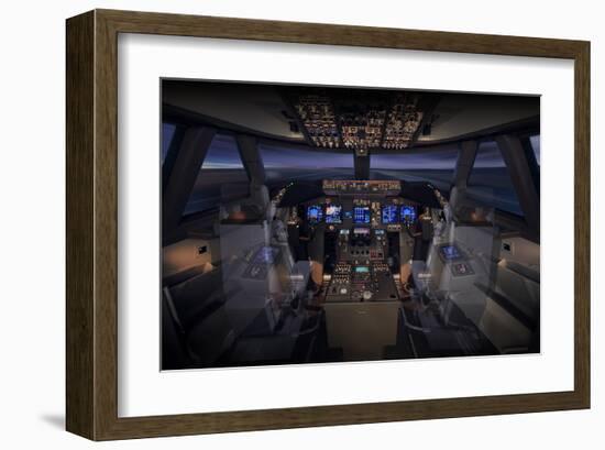 747-8 Flight Deck-null-Framed Art Print