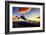 747-8F with colorful sky-null-Framed Art Print