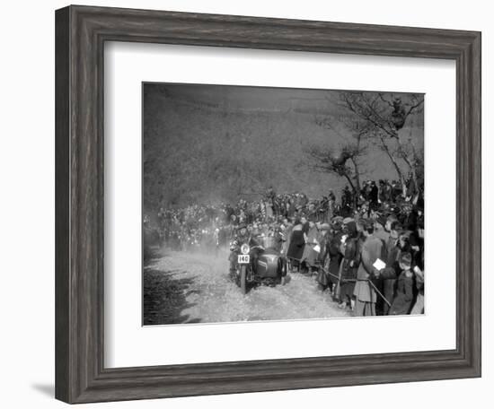 748 cc BSA and sidecar of HJ Finden at the MCC Lands End Trial, Beggars Roost, Devon, 1936-Bill Brunell-Framed Photographic Print