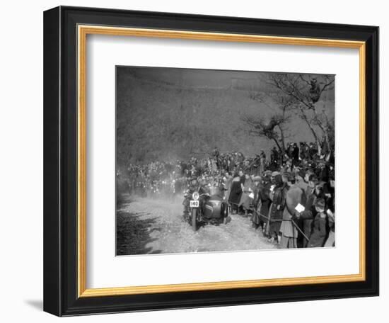 748 cc BSA and sidecar of HJ Finden at the MCC Lands End Trial, Beggars Roost, Devon, 1936-Bill Brunell-Framed Photographic Print