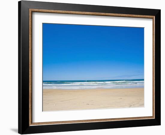 75 Mile Beach with White Sand and Blue Skies, Fraser Island, UNESCO World Heritage Site, Australia-Matthew Williams-Ellis-Framed Photographic Print