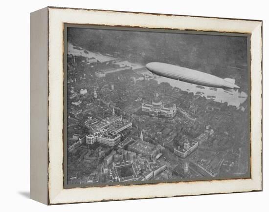 750 Foot Long Graf Zeppelin LZ 127 Flying Above British Capital-null-Framed Premier Image Canvas