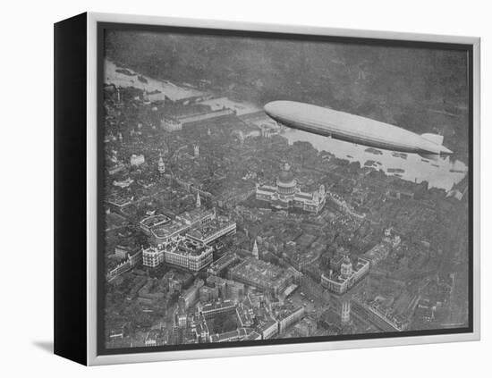 750 Foot Long Graf Zeppelin LZ 127 Flying Above British Capital-null-Framed Premier Image Canvas