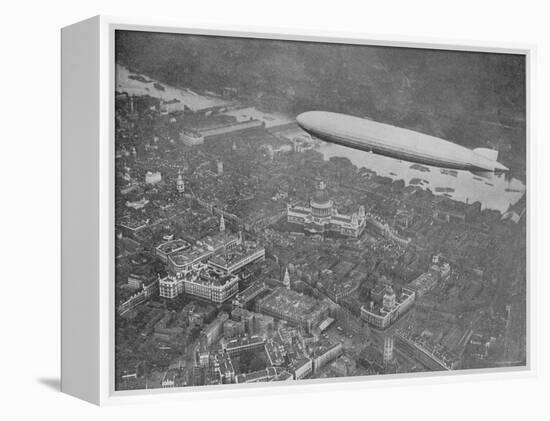 750 Foot Long Graf Zeppelin LZ 127 Flying Above British Capital-null-Framed Premier Image Canvas