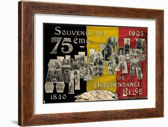 75EME Anniversaire De L'Indépendance, Belgien 1905-null-Framed Giclee Print