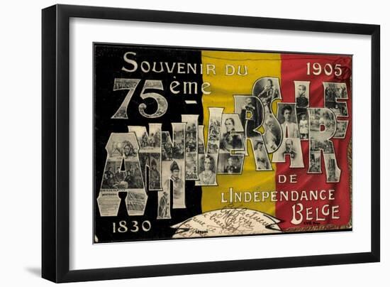 75EME Anniversaire De L'Indépendance, Belgien 1905-null-Framed Giclee Print