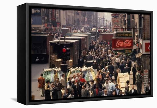7th Avenue (Near the Intersection with 34th Street), New York, New York, 1960-Walter Sanders-Framed Premier Image Canvas