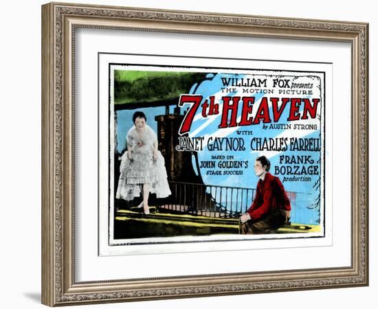 7th Heaven, (AKA Seventh Heaven), from Left, Janet Gaynor, Charles Farrell, 1927-null-Framed Art Print