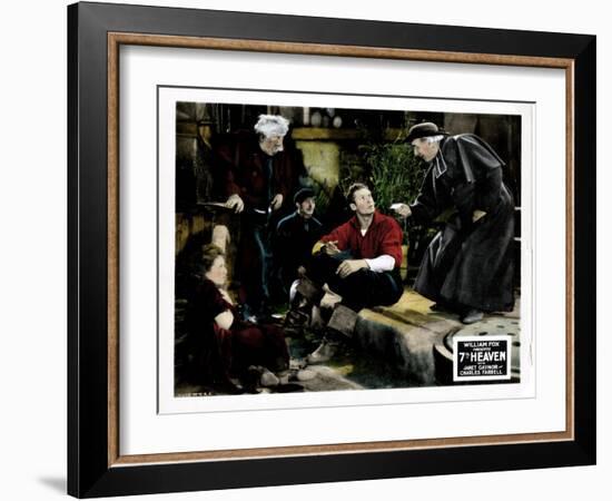 7th Heaven, (AKA Seventh Heaven), from Left, Janet Gaynor, Charles Farrell, Emile Chautard, 1927-null-Framed Art Print