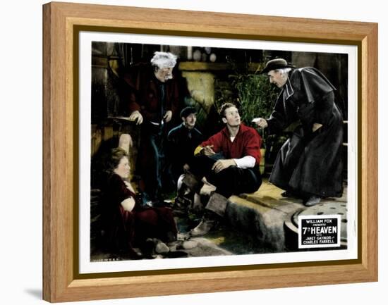 7th Heaven, (AKA Seventh Heaven), from Left, Janet Gaynor, Charles Farrell, Emile Chautard, 1927-null-Framed Stretched Canvas