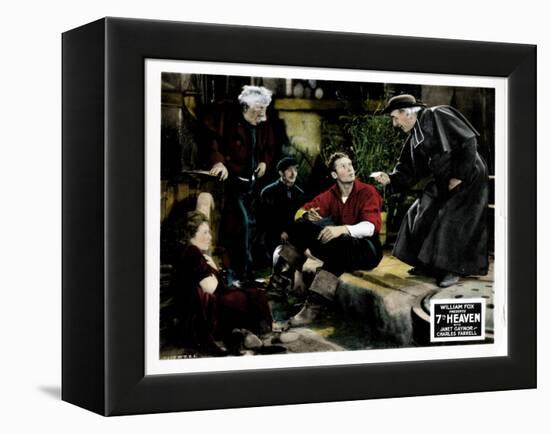 7th Heaven, (AKA Seventh Heaven), from Left, Janet Gaynor, Charles Farrell, Emile Chautard, 1927-null-Framed Stretched Canvas