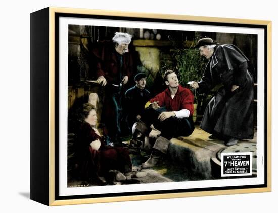7th Heaven, (AKA Seventh Heaven), from Left, Janet Gaynor, Charles Farrell, Emile Chautard, 1927-null-Framed Stretched Canvas