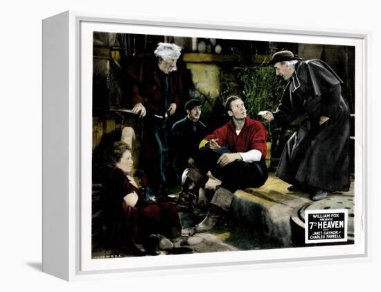 7th Heaven, (AKA Seventh Heaven), from Left, Janet Gaynor, Charles Farrell, Emile Chautard, 1927-null-Framed Stretched Canvas