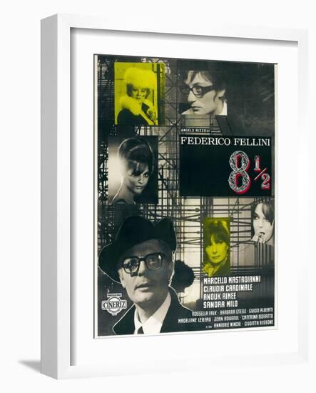 8 1/2, Directed by Federico Fellini, 1963-null-Framed Giclee Print