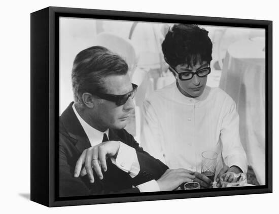 8 1/2, from Left: Marcello Mastroianni, Anouk Aimee, 1963-null-Framed Stretched Canvas