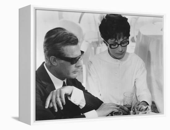 8 1/2, from Left: Marcello Mastroianni, Anouk Aimee, 1963-null-Framed Stretched Canvas