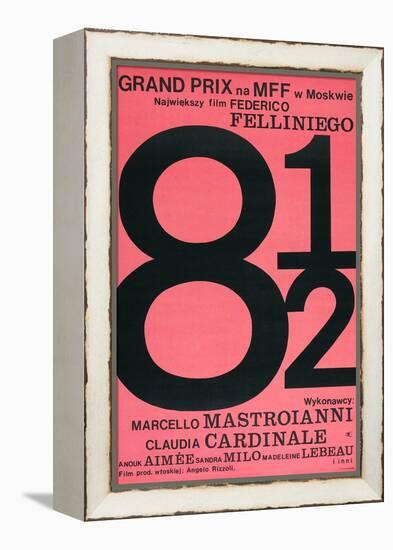 8 1/2, Polish poster, 1963-null-Framed Stretched Canvas