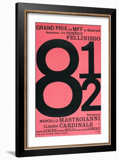 8 1/2, Polish poster, 1963-null-Framed Art Print