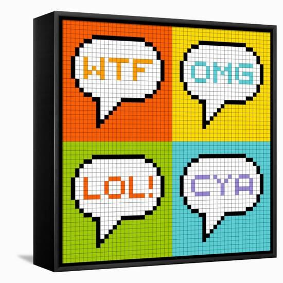 8-Bit Pixel 3-Letter Acronyms in Speech Bubbles-wongstock-Framed Stretched Canvas