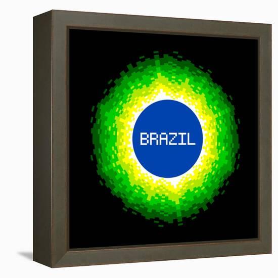 8-Bit Pixel-Art Brazil World Concept-wongstock-Framed Stretched Canvas