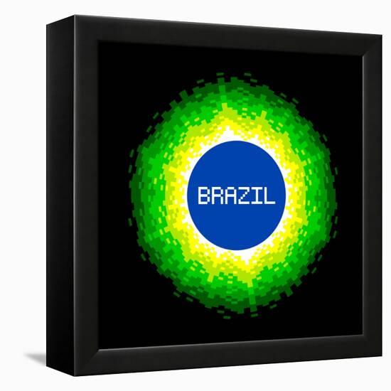 8-Bit Pixel-Art Brazil World Concept-wongstock-Framed Stretched Canvas