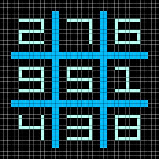 8Bit Pixel Art Magic Square with Numbers 19 Art Print by