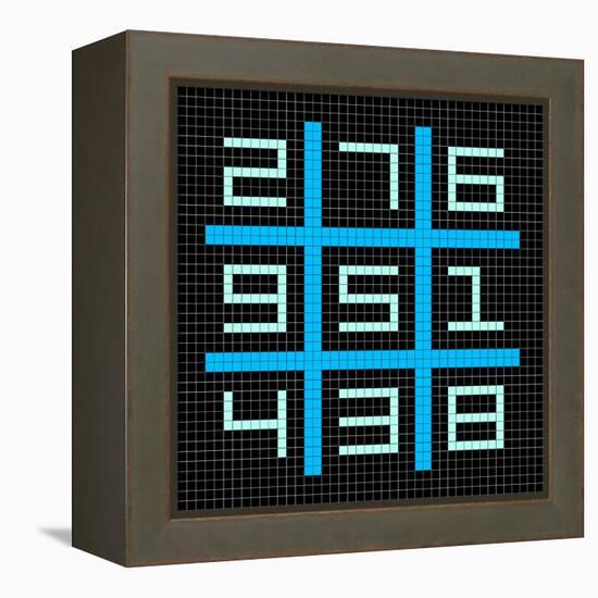 8-Bit Pixel Art Magic Square with Numbers 1-9-wongstock-Framed Stretched Canvas