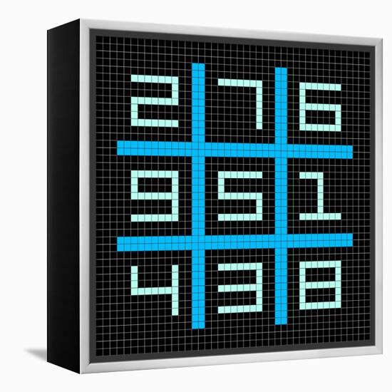 8-Bit Pixel Art Magic Square with Numbers 1-9-wongstock-Framed Stretched Canvas