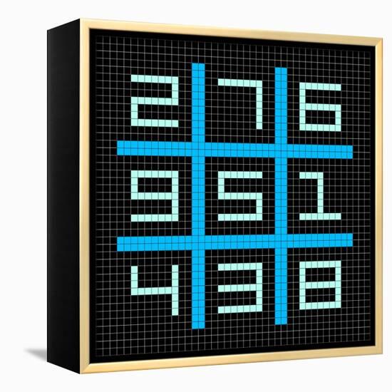 8-Bit Pixel Art Magic Square with Numbers 1-9-wongstock-Framed Stretched Canvas