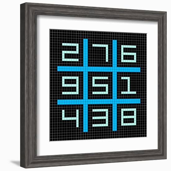 8-Bit Pixel Art Magic Square with Numbers 1-9-wongstock-Framed Art Print