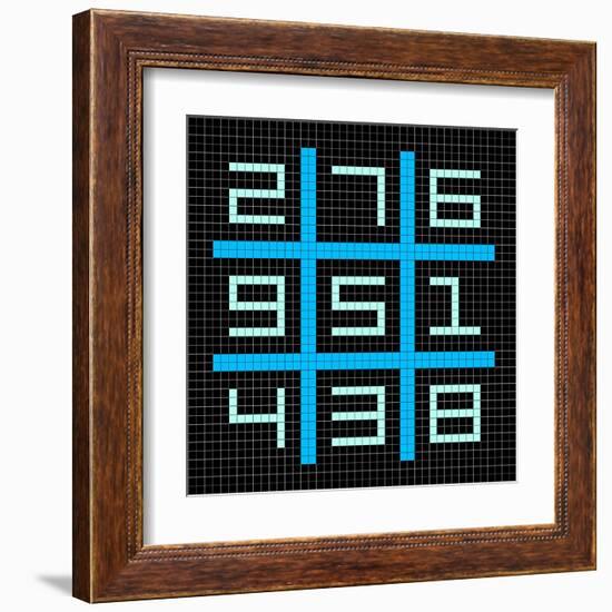 8-Bit Pixel Art Magic Square with Numbers 1-9-wongstock-Framed Art Print