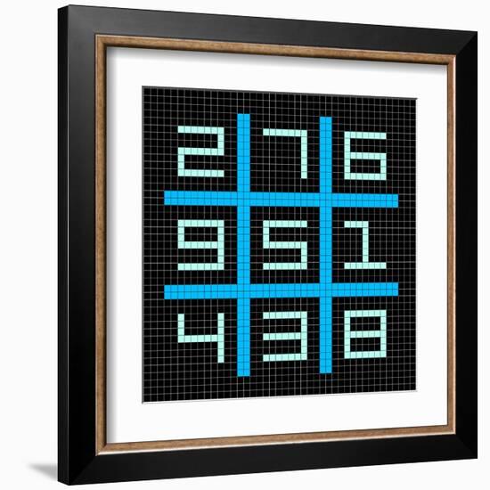 8-Bit Pixel Art Magic Square with Numbers 1-9-wongstock-Framed Art Print