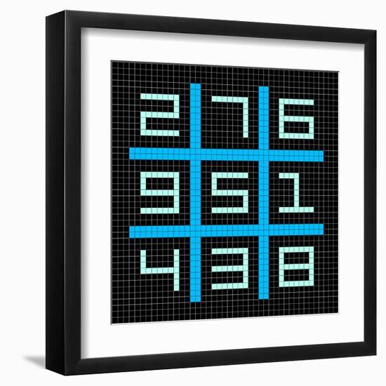 8-Bit Pixel Art Magic Square with Numbers 1-9-wongstock-Framed Art Print