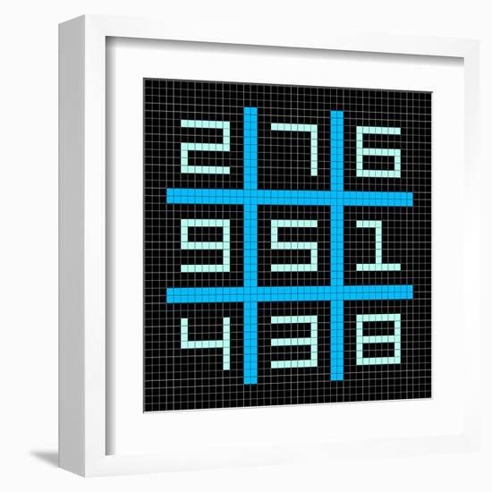 8-Bit Pixel Art Magic Square with Numbers 1-9-wongstock-Framed Art Print