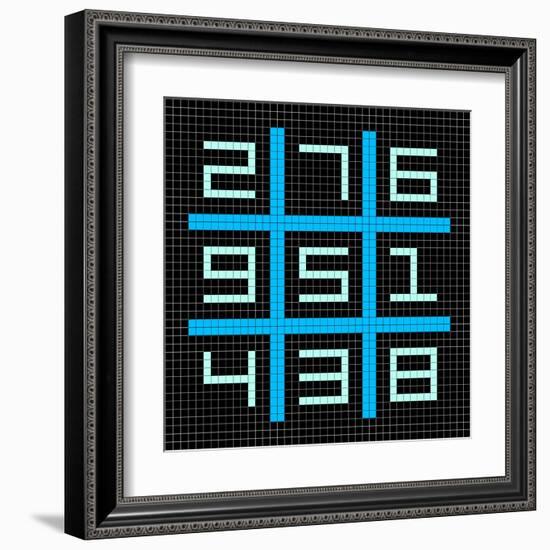 8-Bit Pixel Art Magic Square with Numbers 1-9-wongstock-Framed Art Print