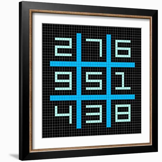 8-Bit Pixel Art Magic Square with Numbers 1-9-wongstock-Framed Art Print