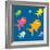 8-Bit Pixel Art Multicolored Fish, Seamless Background Tile-wongstock-Framed Art Print