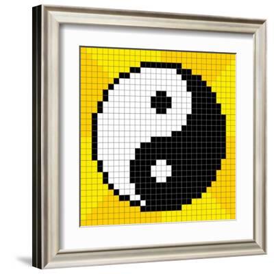 8 Bit Pixel Art Yin Yang Symbol Art Print Wongstock Art Com