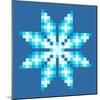 8-Bit Pixel Crystalline Snowflake-wongstock-Mounted Art Print