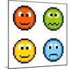 8-Bit Pixel Emotion Icons-wongstock-Mounted Art Print