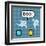 8-Bit Pixel Ghosts Say Boo-wongstock-Framed Art Print