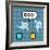 8-Bit Pixel Ghosts Say Boo-wongstock-Framed Art Print