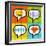 8-Bit Pixel Online Messaging Bubbles-wongstock-Framed Art Print