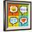 8-Bit Pixel Online Messaging Bubbles-wongstock-Framed Art Print