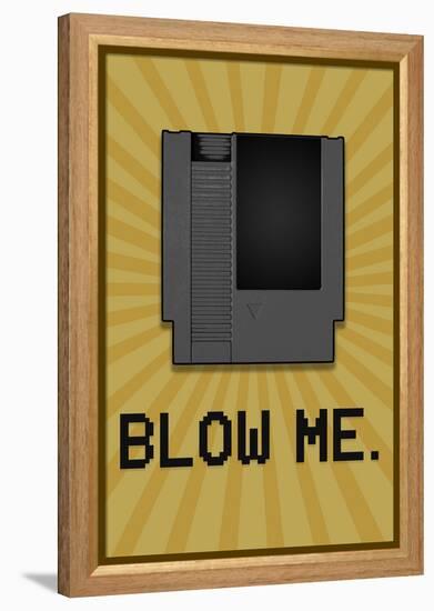 8-Bit Video Game Cartridge Blow Me-null-Framed Stretched Canvas