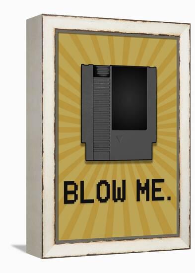 8-Bit Video Game Cartridge Blow Me-null-Framed Stretched Canvas