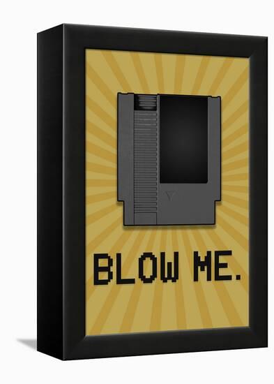 8-Bit Video Game Cartridge Blow Me-null-Framed Stretched Canvas